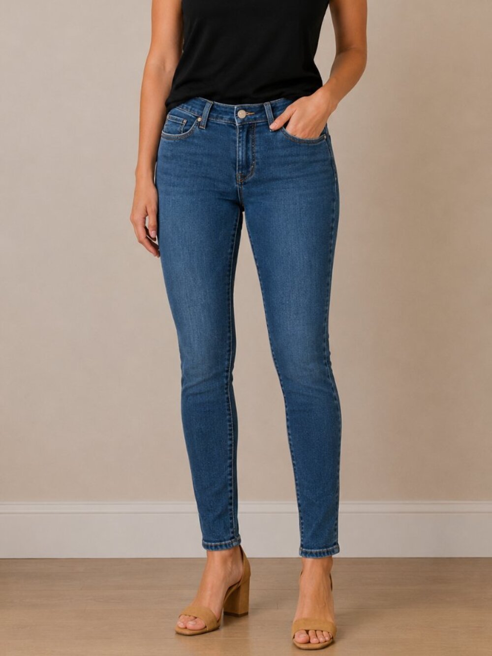 Seven7 Tummyless High Rise Skinny Jeans Women's Size 8